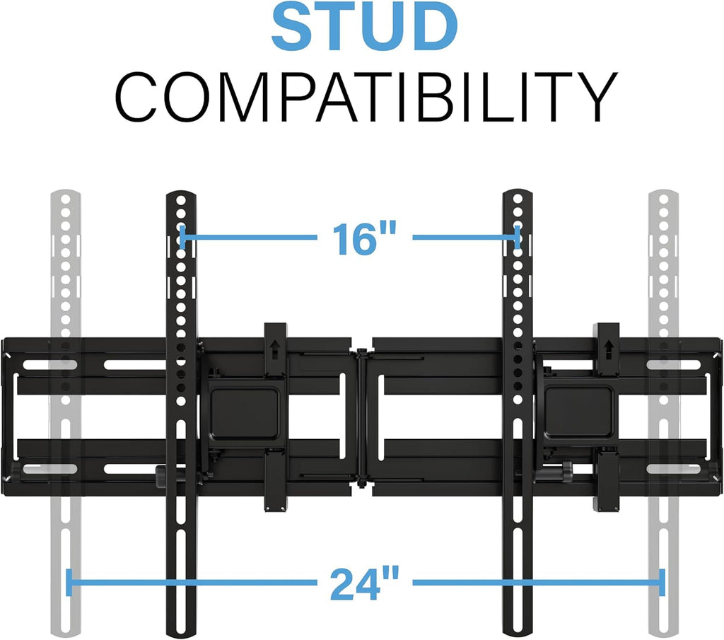 SANUS Extendable Tilting TV Wall Mount for 32”–90” Tvs up to 110 Lbs – 5.2” Extension for Easy Cable Access and Added Tilt, Tool-Free Tilt to Reduce Glare, Low Profile Design
