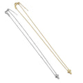 Gold Silver Link Cross Charm Adjustable necklace, Sku#EF353