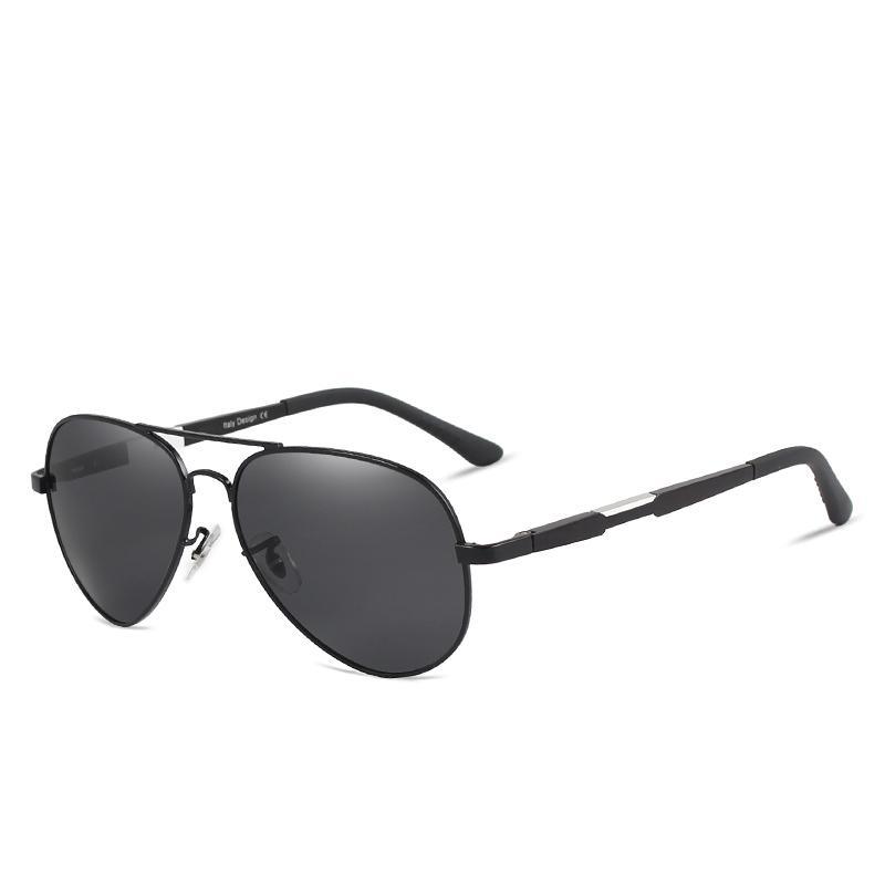 Lunettes de soleil de luxe pour homme/femme, en aluminium, magnésium et or, verres polarisés, style militaire, pour la conduite