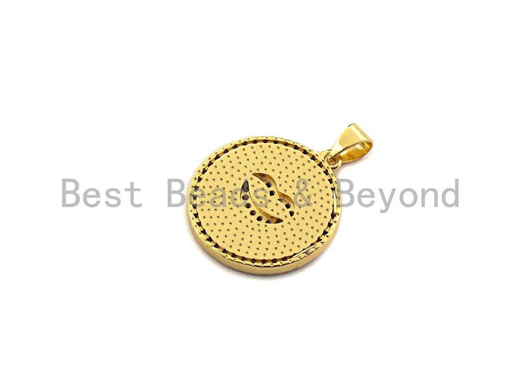 Enamel Colorful Lip On Round Coin Pendant,CZ Micro Pave Oil Drop pendant,Enamel pendant,Enamel Jewelry,20x22mm,sku#Z631C