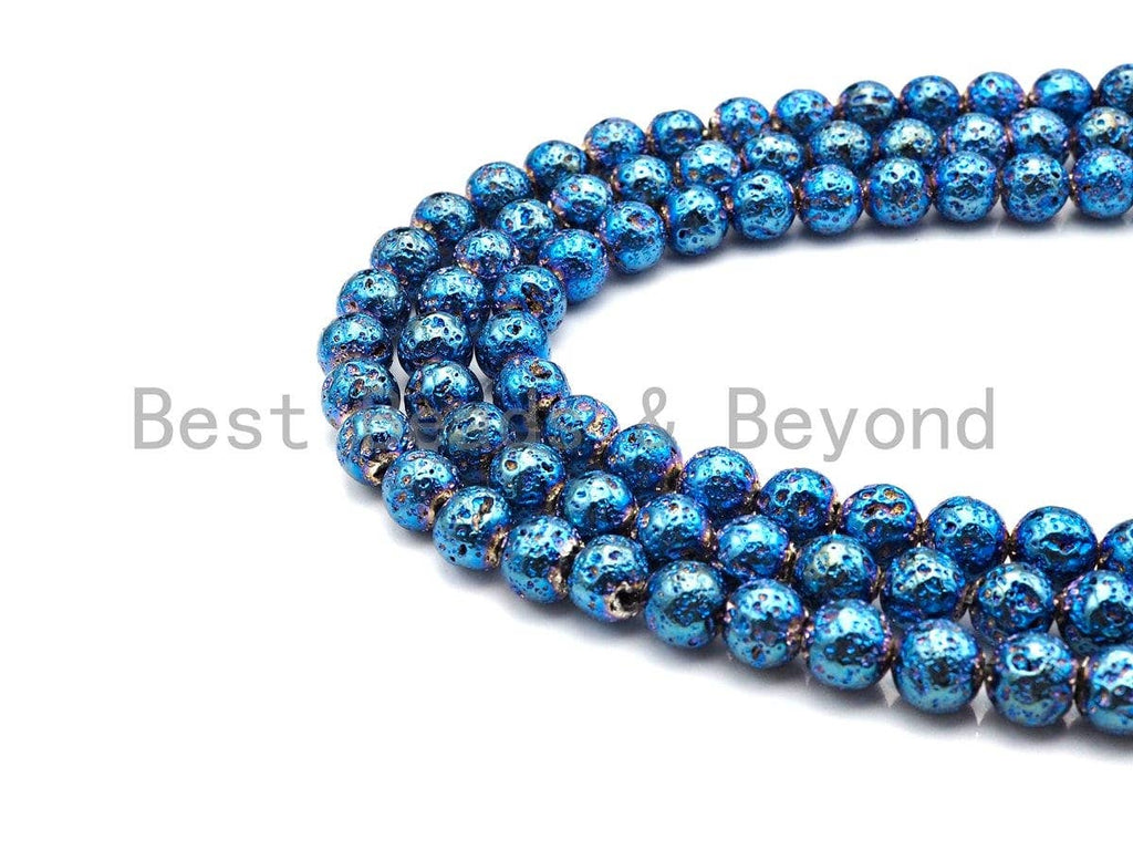 NEW COLOR!!! Plated Natural Lava Beads, , Lava Gemstone Beads, Sku#U871