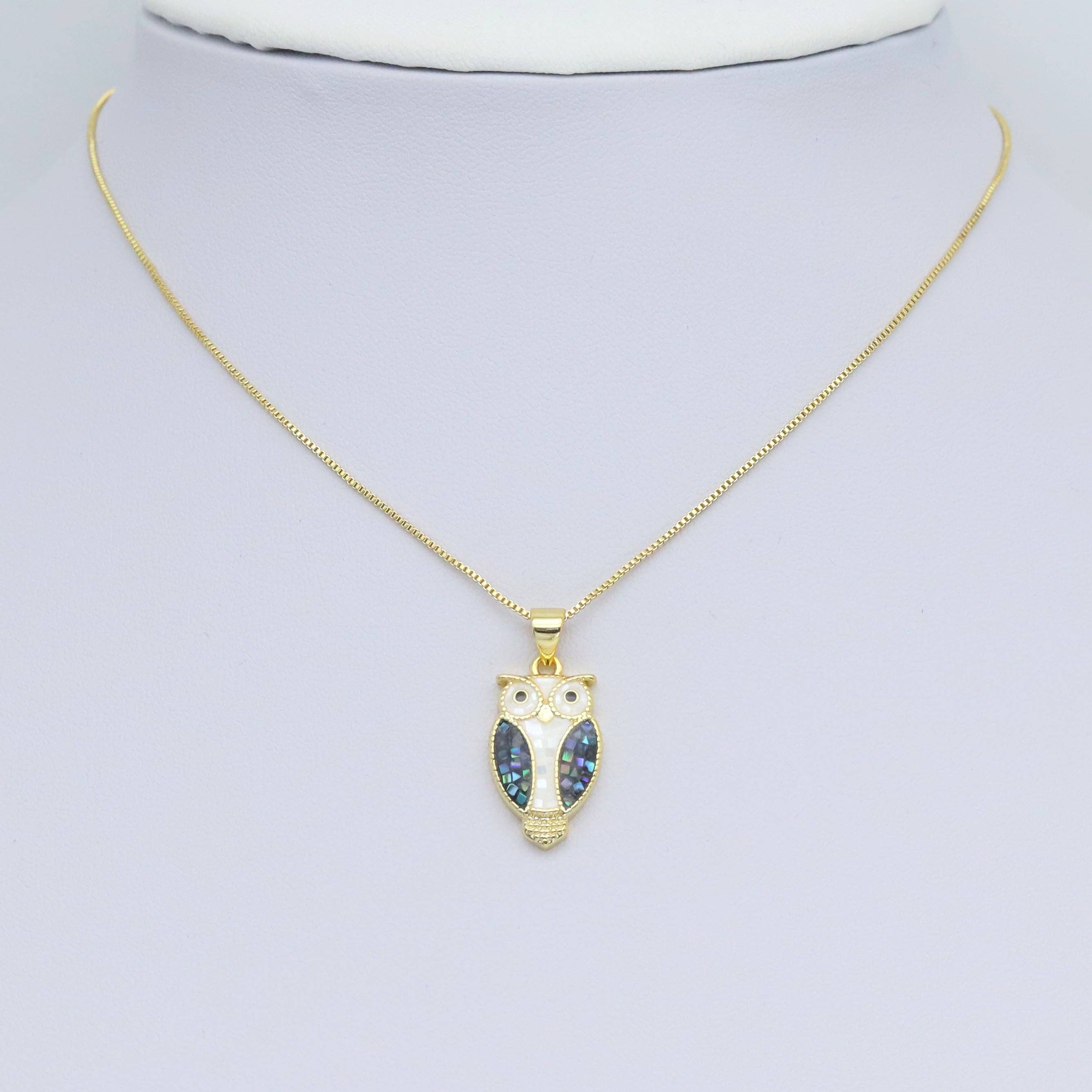 Abalone Night Owl Charm Pendant, Sku#WL9