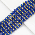 Blue Agate with Golden Line Beads, Sku#U1746C