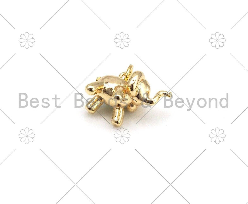 3D Elephant Shape Pendant/Charm,18K Gold Filled Elephant Charm, Necklace Bracelt Charm Pendant,17x9mm,Sku#ZX39