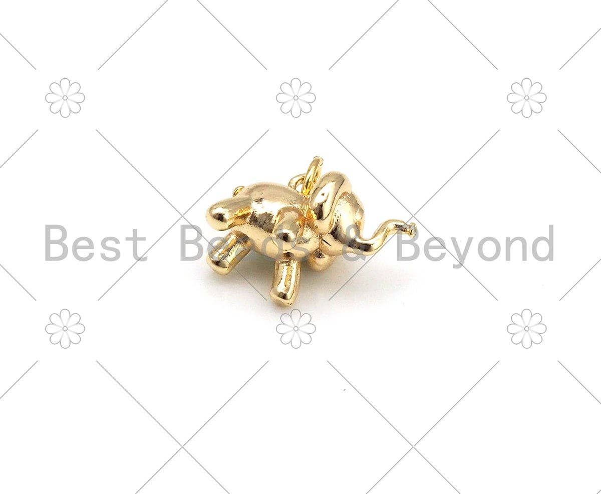 3D Elephant Shape Pendant/Charm,18K Gold Filled Elephant Charm, Necklace Bracelt Charm Pendant,17x9mm,Sku#ZX39