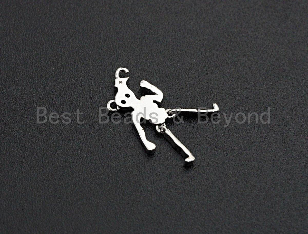 Human Skeleton Zumbie Frame Shaped Pendant/Charm, Dainty Gold Pendant Charm,10x18mm,Sku#Z567