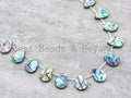 Natural Abalone Teardrop Shape Shell Beads, Abalone drop shape beads, 12x16mm, 15.5" Full Strand, SKU#R4