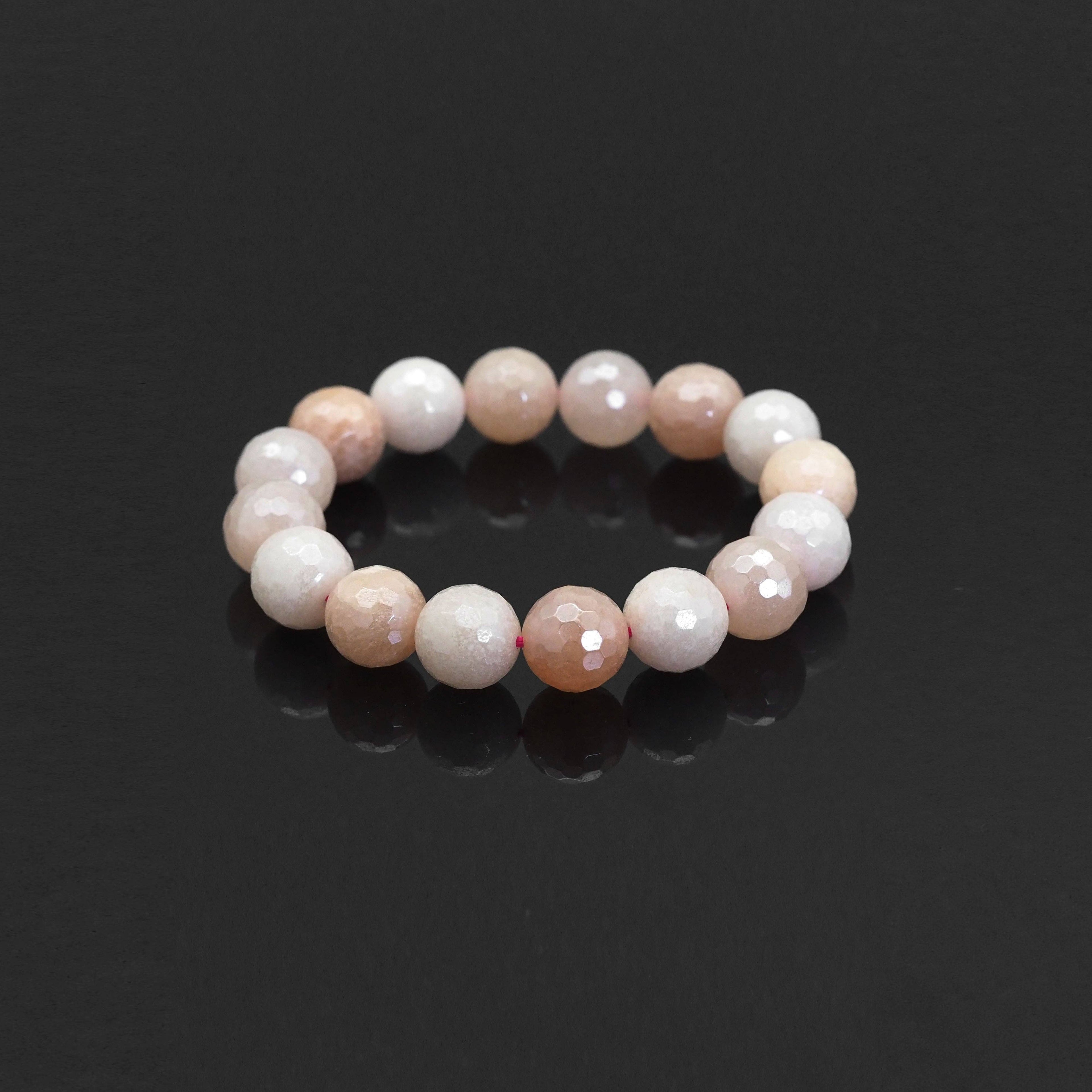 Mystic Pink Aventurine Faceted Stretchy Bracelet, Sku#EF417