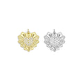 Clear CZ Spike Gold Heart Charm, Sku#Z1470