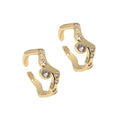 Gold CZ Wave Dot Adjustable Ring, Sku#LK792