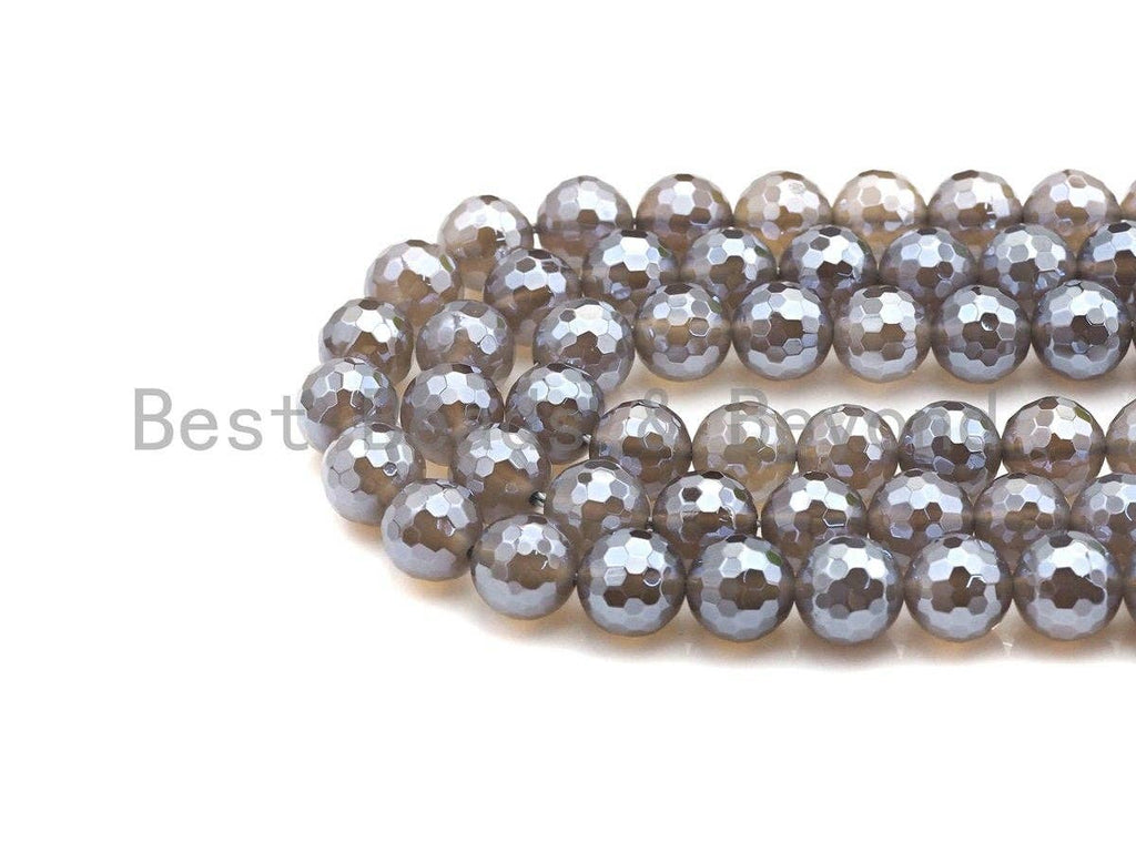 Mystic Faceted Agate Beads,6mm/8mm, Dark Champagne Color Agate Gemstone beads, 15.5" Full Strand,sku#UA63