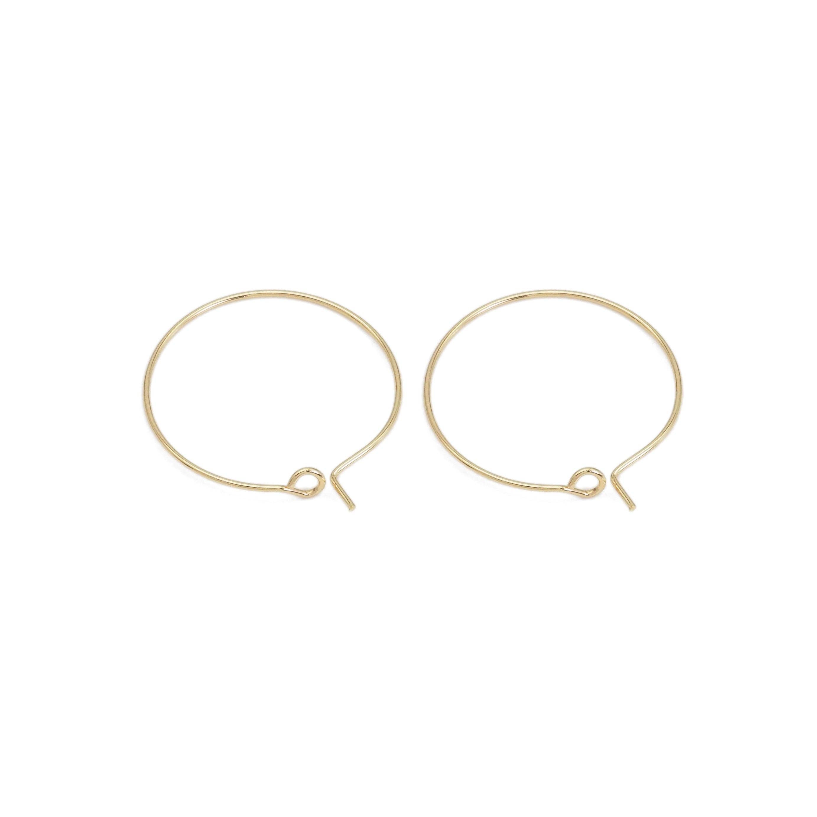 Thin Gold Round Hoop Earrings, Sku#LX389C