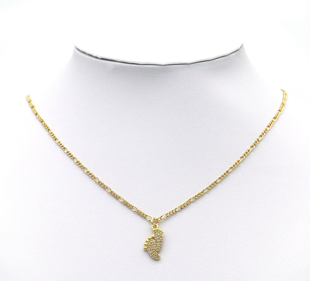 CZ Pave Baby Feet Charm, Sku#LK666