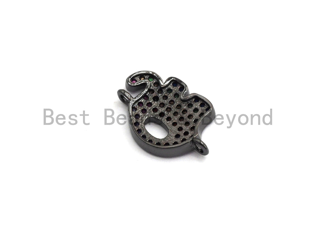Rainbow CZ Micro Pave Elephant Connector for Bracelet/Necklace, Elephant Connector, 11x17mm,sku#E445
