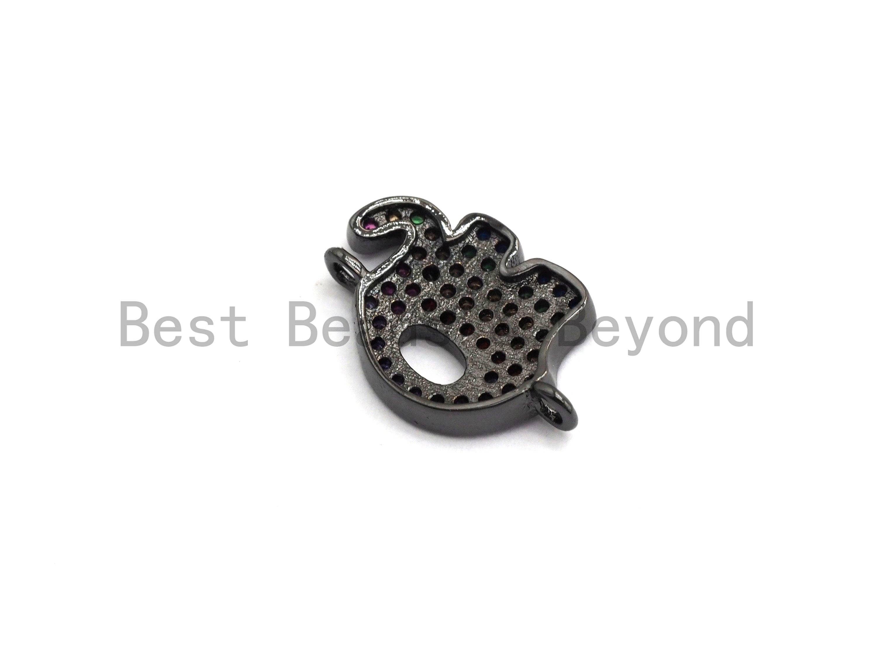 Rainbow CZ Micro Pave Elephant Connector for Bracelet/Necklace, Elephant Connector, 11x17mm,sku#E445