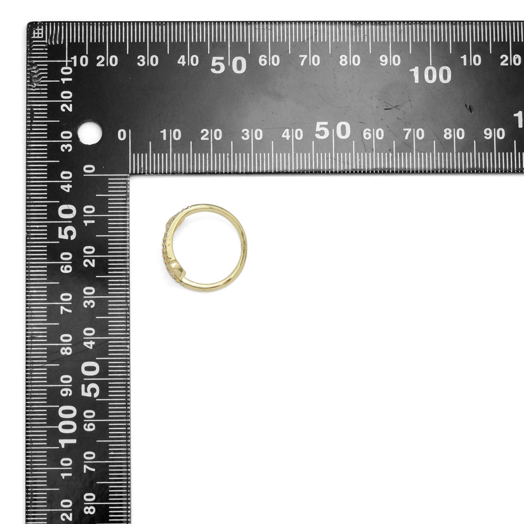 Clear CZ Gold Silver Heart Tip Wrap Adjustable Ring, Sku#A327