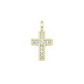 Baguette CZ Pave Cross Charm Pendant, Sku#LX536