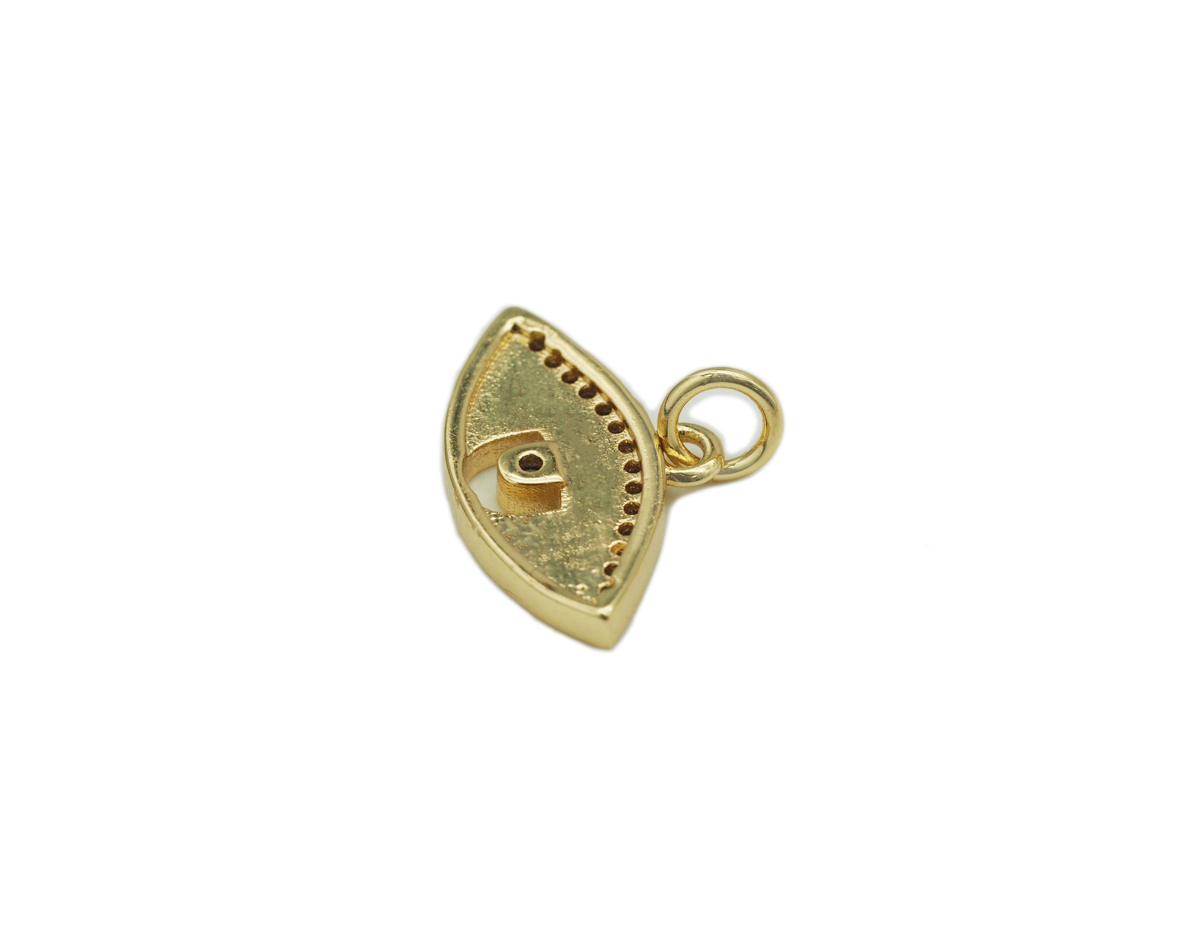 Colorful CZ Enamel Evil Eye Pendant, Sku#F1468C