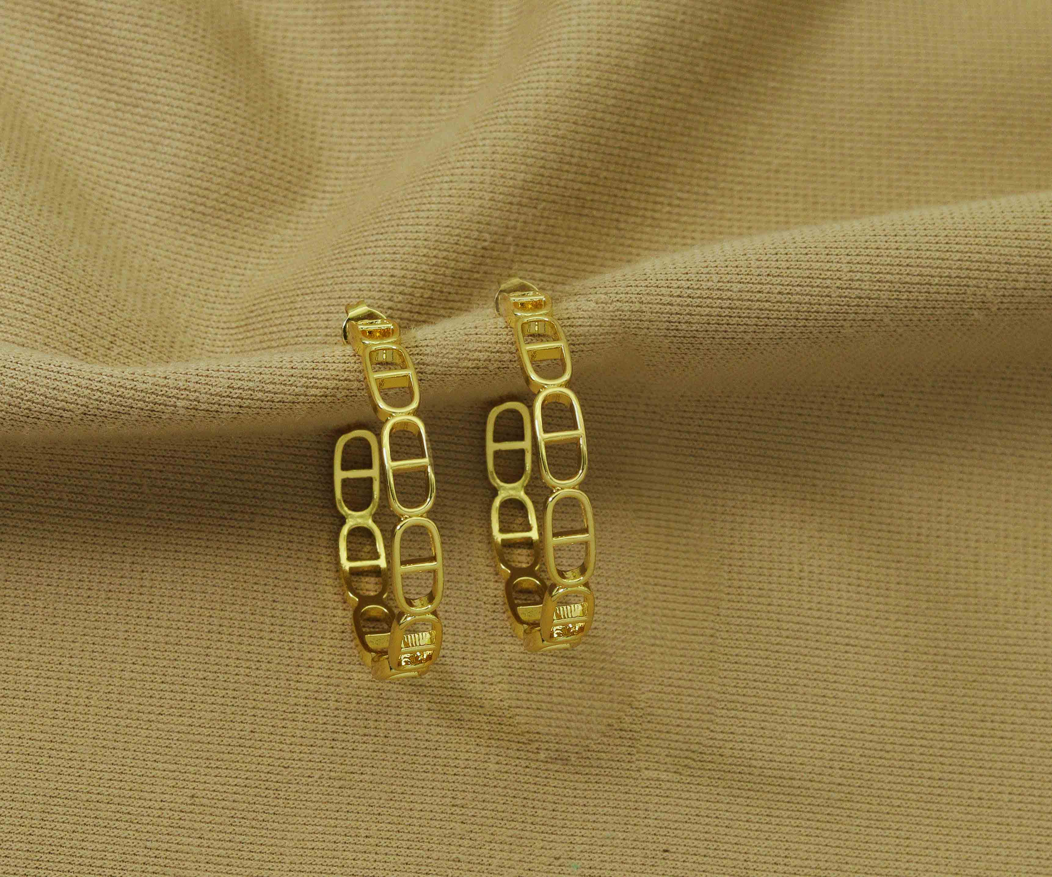 Gold Huggie Earrings, Sku#J344