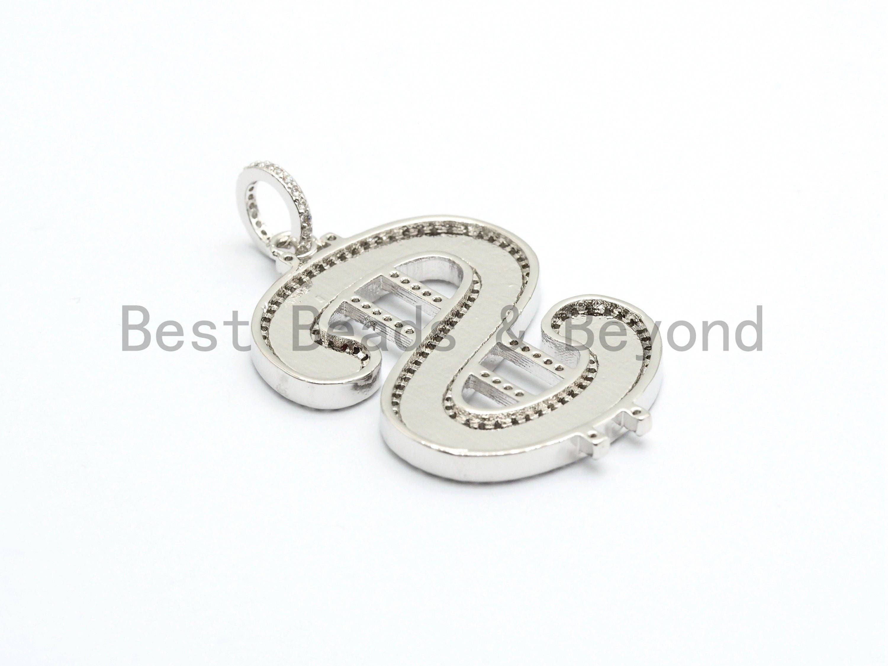 30x44mm Large Enamel Red Letter S Pendant,CZ Micro Pave Oil Drop Music Symbol pendant,Enamel pendant,Enamel Jewelry,sku#F584