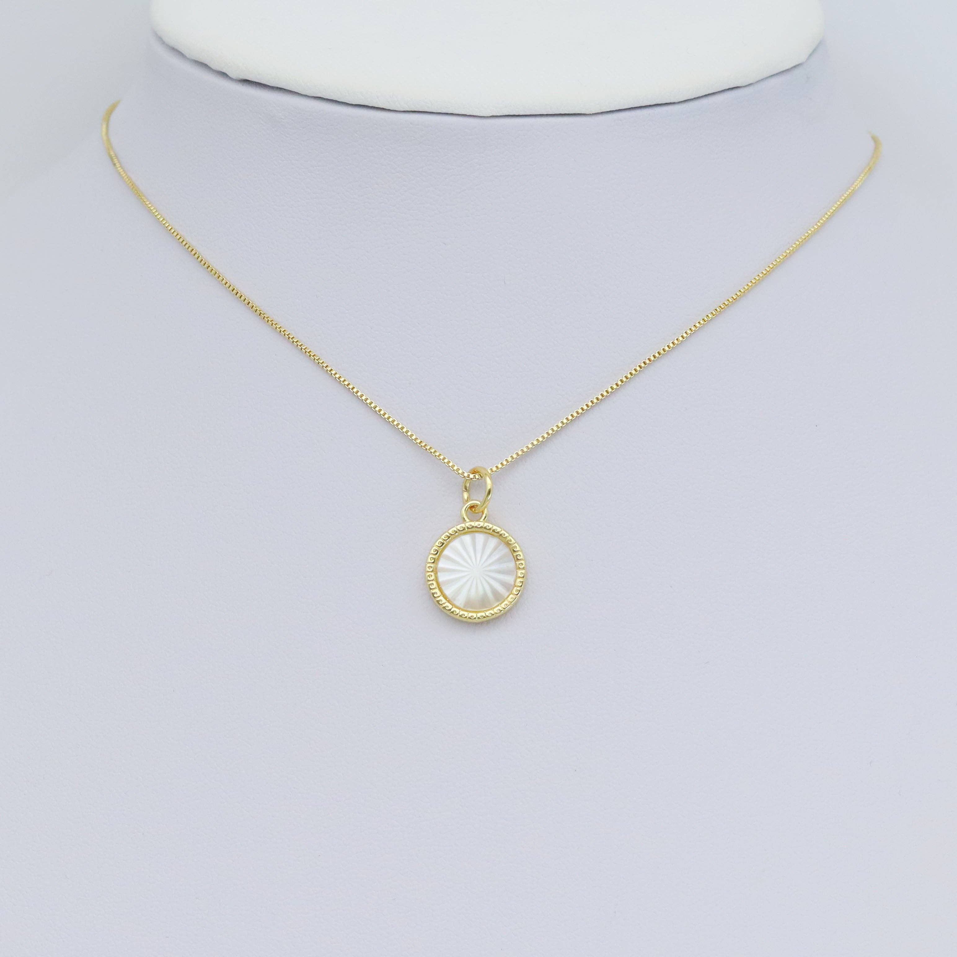 Mop Mother of Pearl Gold Coin Square Pendant Charm,Sku#LX597