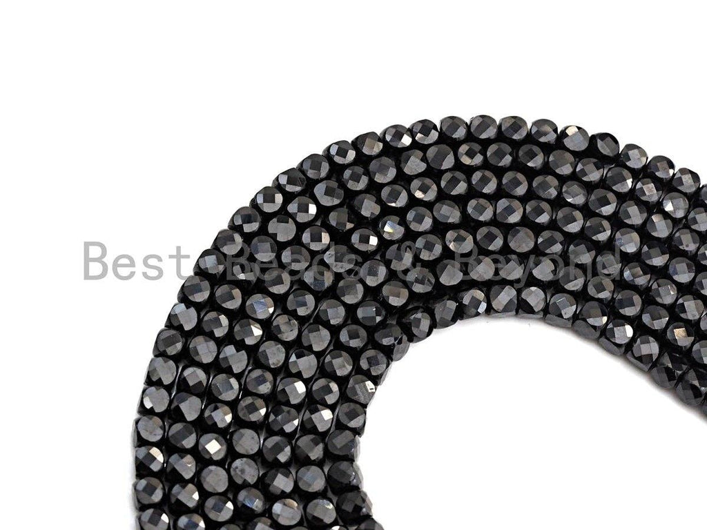 High Quality Black Spinel Cube Beads, 4mm Black Spinel Facted Cube Beads, 16" Full strand, sku#U780