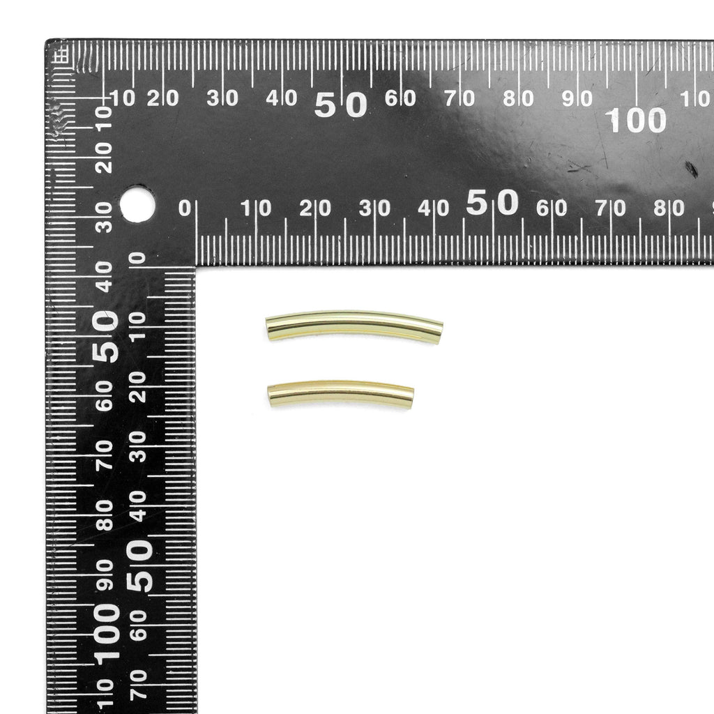 18k Gold Filled Gold Curved Tube Spacer Beads, Sku#ZX122