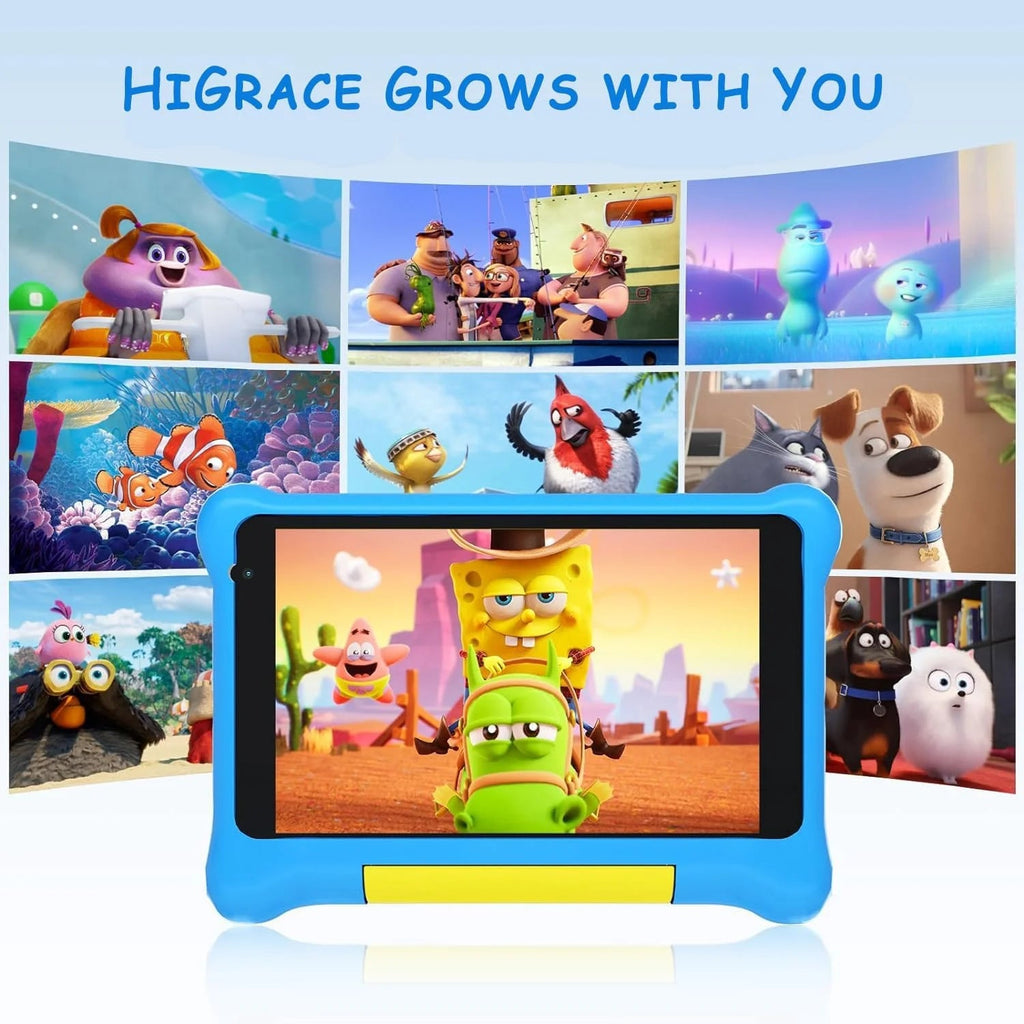 Kids Tablet 7 Inch, Android 13 Allwinner Go Quad Core, 5GB(2+3) RAM + 32GB ROM, 128GB Expansion, HD Display, Wi-Fi, Children Tablet with Parent Control - Blue