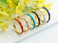 Enamel CZ Around Hoop Earring, sku#J152