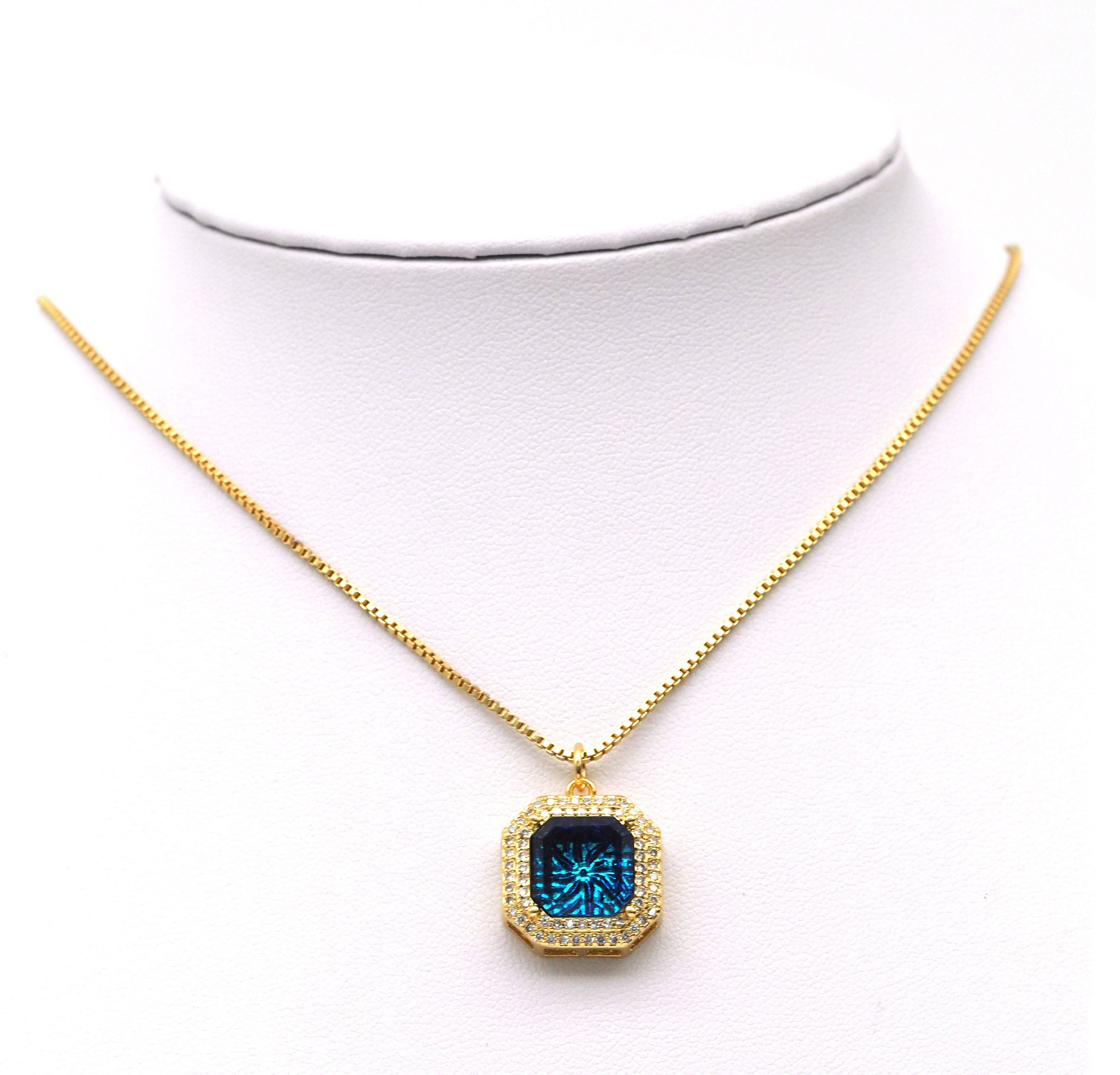 CZ Square Charm, Sku#Y618