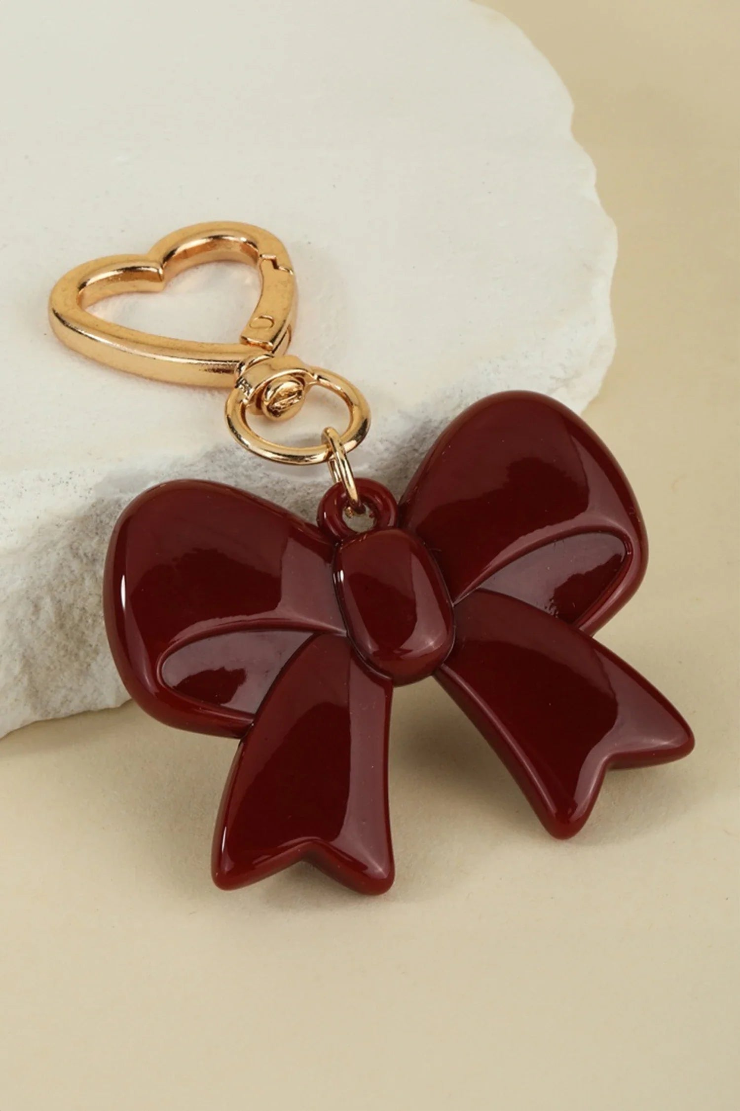 Resin Red Bow Keychain