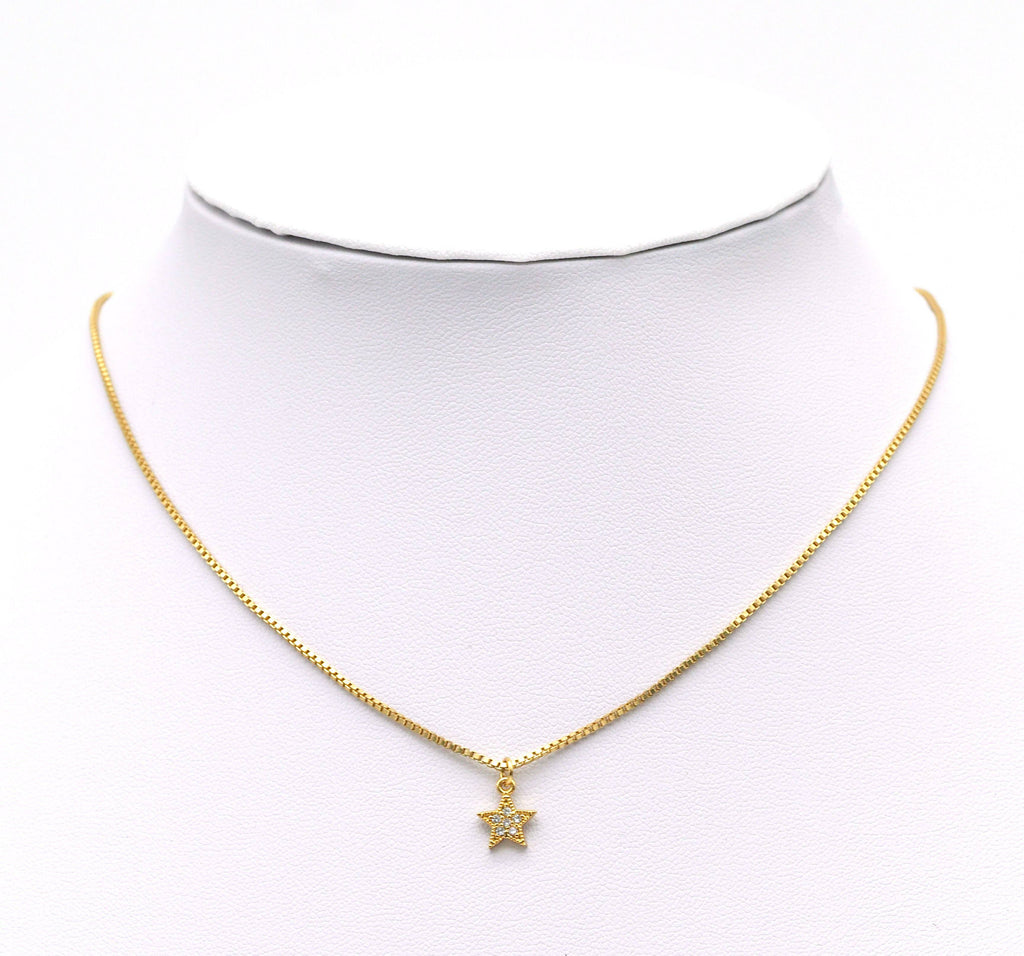 CZ Five Point Star Charm, Sku#Y636