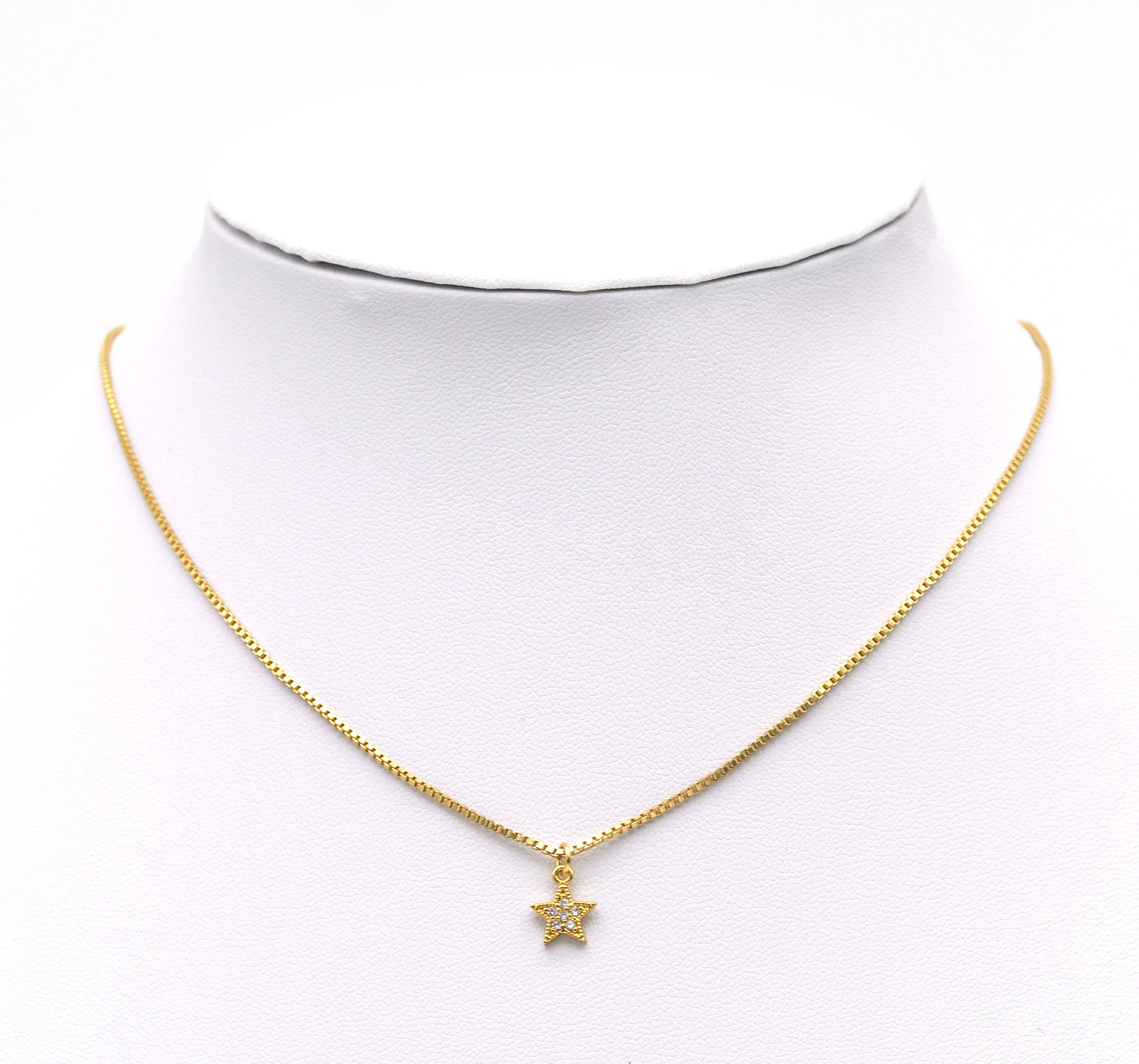CZ Five Point Star Charm, Sku#Y636