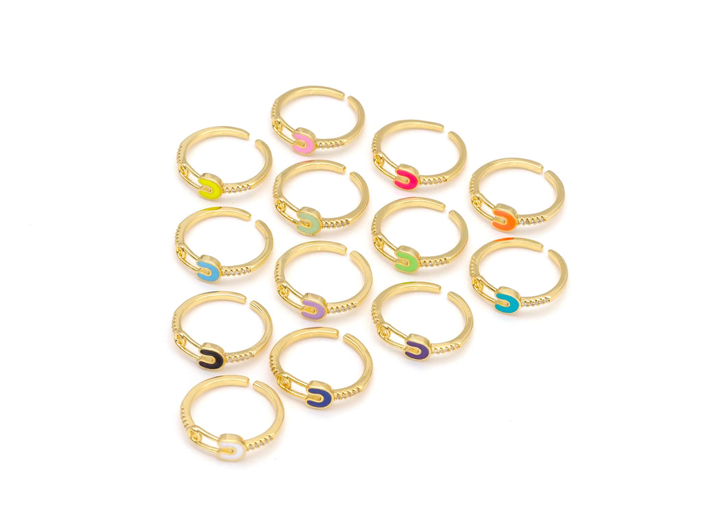 Enamel Safety Pin Adjustable Ring,X280