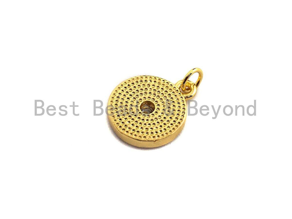 Enamel Colorful Big Cz On Round Coin Pendant,CZ Micro Pave Oil Drop pendant,Enamel pendant,Enamel Jewelry, 11x14mm,sku#Z647