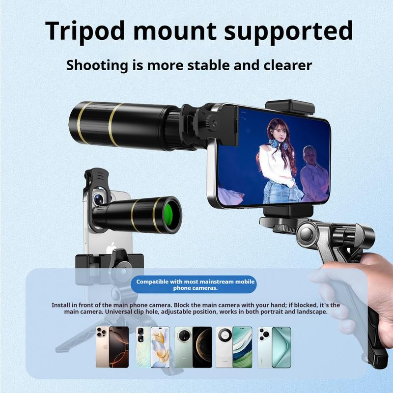 HD 22X Optical Zoom Mobile Phone Lens Universal Clip-On Telescope, Hunting, Camping, Mountaineering, Outdoor Fishing