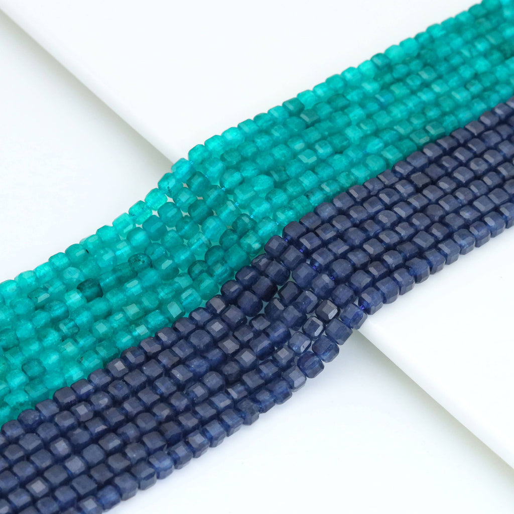 4mm Faceted Cut Cube Beads, 15.5" Full Strand, Sku#U2032
