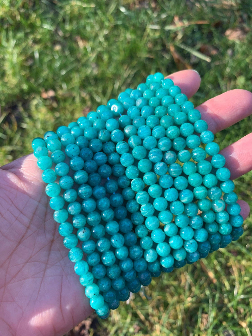 High Quality Genuine Green Blue Russian Amazonite Round Smooth Beads, 5mm/6mm/7mm/9mm Natural Amazonite Beads, 15.5'' Full Strand, SKU#U1202