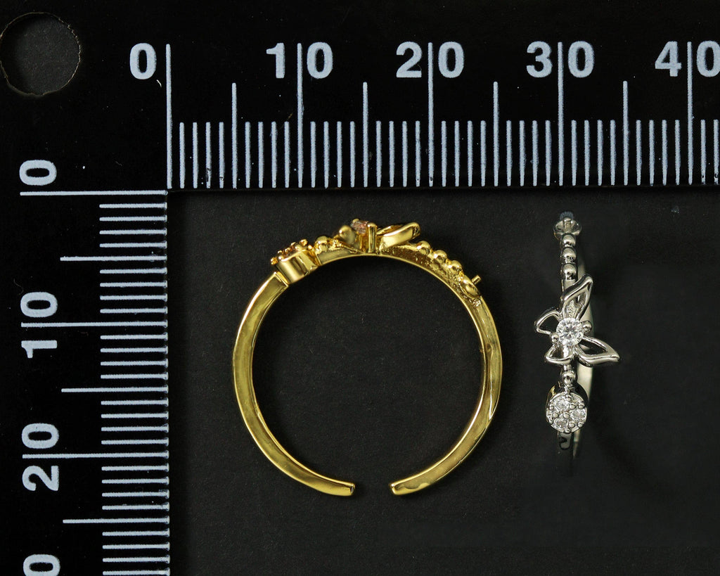 CZ Butterfly Adjustable Ring, Sku#B168