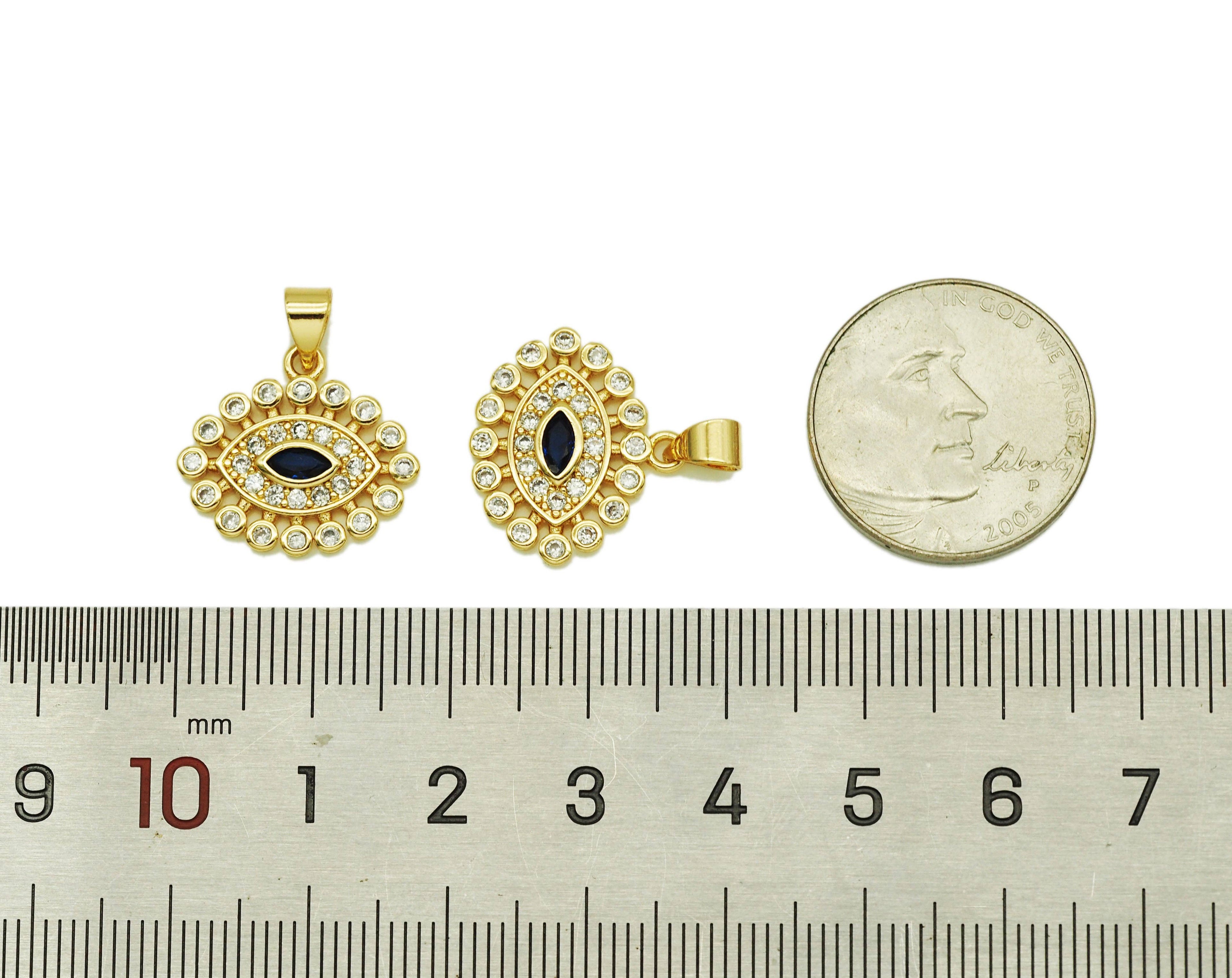 CZ Evil Eye Charm, Sku#JL91