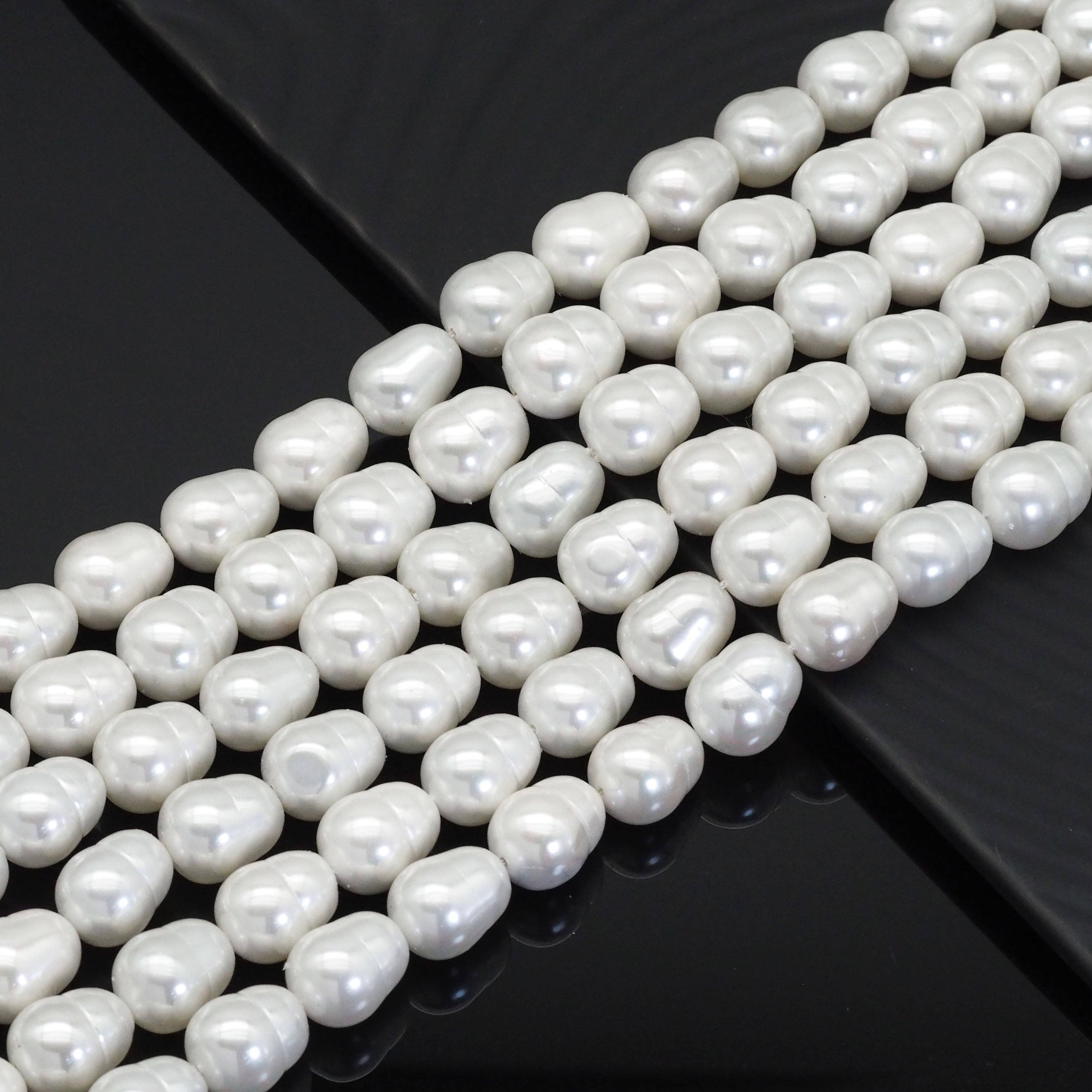White Mother of Pearl in Pear Shape Beads, 14x17mm, Sku#T164