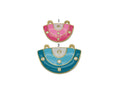 CZ Enamel Half Circle Charm, Sku#LK650