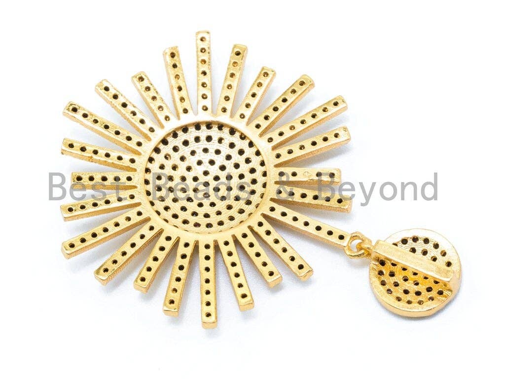 CZ Black Rhodium Micro Pave Starburst Pendant,sku#L75