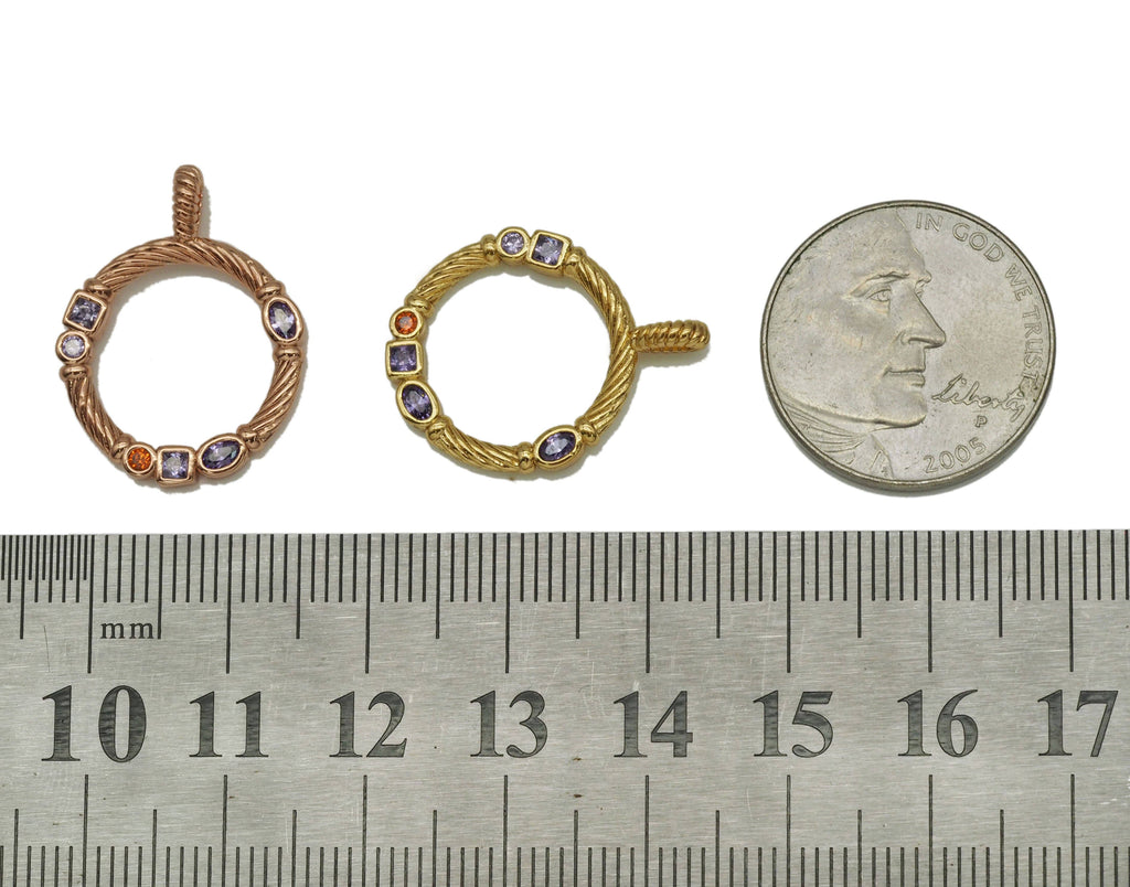 CZ Round Ring Charm, Sku#FH194