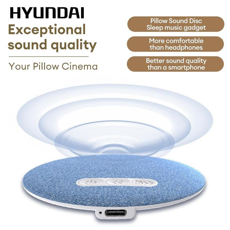 HYUNDAI S1 Ultra-Thin Bluetooth Pillow Speaker with Bluetooth 6.0, Soft Immersive Sound Field, Pillow CD Player for Bedtime Music & Audiobooks, Headphone-Free Sleep Speaker, Compatible with Android & Ios
