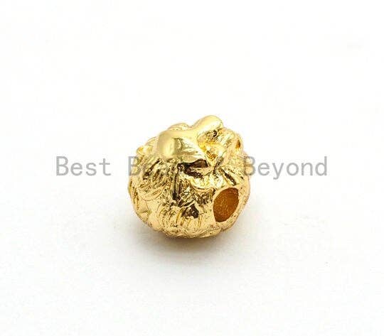 3D CZ Micro Pave Lion Head Beads, Cubic Zirconia Spacer Beads, Lion Animal Head Space Beads, Lion Charms Findings,10x12x11mm, sku#Y171