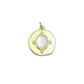 Oval Opal On Round Charm Pendant, Sku#LX795