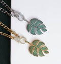 Collier Chaîne Cubaine Feuille, réf. CL08