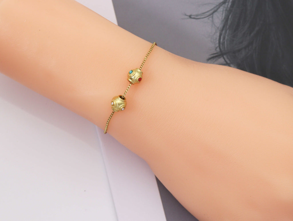 Gold Enamel Spacer Beads, Sku#LX68