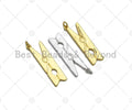 Clothespin Shape Pendant, Dainty Gold/Silver Clothes Peg Charm, Necklace Bracelet Charm Pendant, 11x38mm, Sku#L546